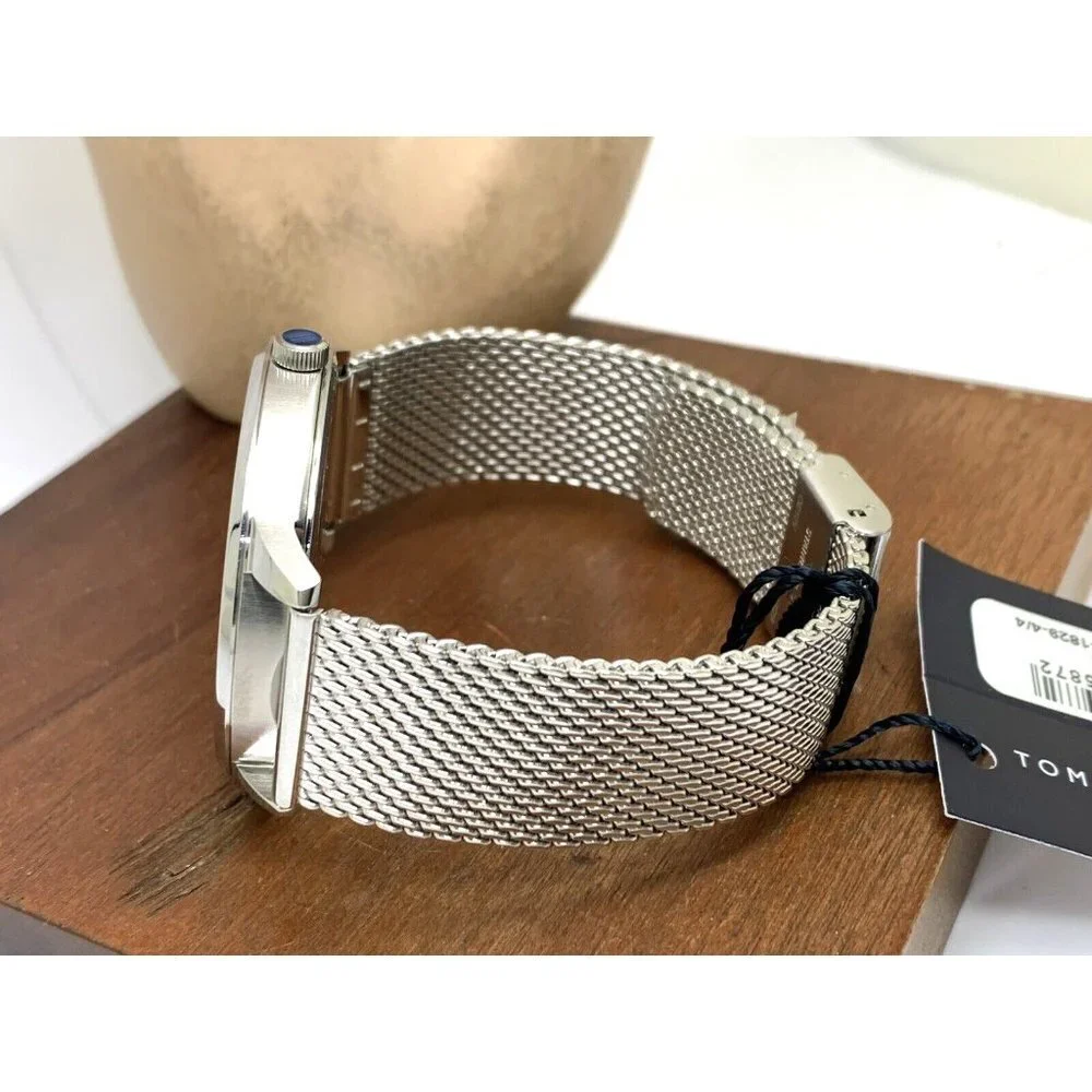 Tommy Hilfiger Men's Watch 1791842 Black Dial Quartz Silver Steel Mesh B…